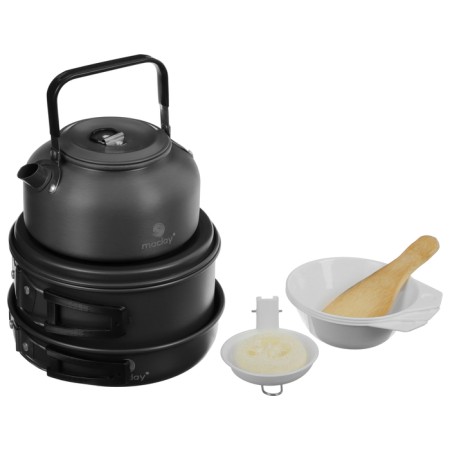 Set of tourist dishes Maclay: kettle, pan, pan, 3 cups, scoop, spatula, sponge-10