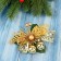 Jewelry decoration "Winter Miracle" (set 2 pcs) Ball flower, 12x11 cm, gold