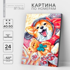 Picture on numbers on a canvas with a subframe 