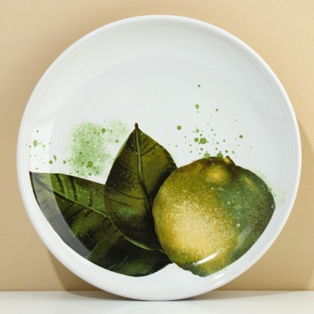 Ceramic plate "juicy lime", 22.5 cm, white color-1