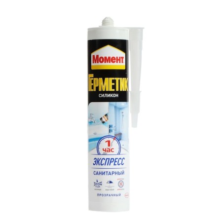 Sealant moment express, silicone, sanitary, transparent, 280 ml