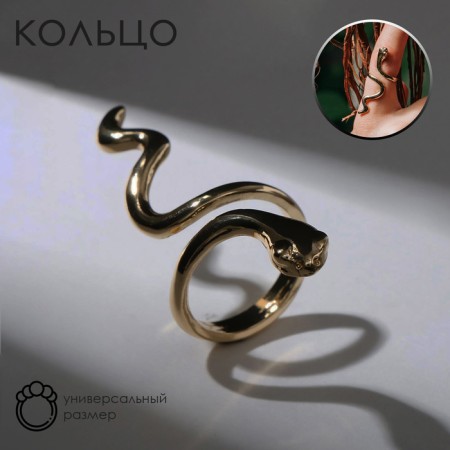 The ring "Snake" is smooth, the color is gold, dimensionless