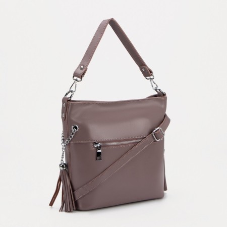 Luggage bag, 2 external pockets, long belt, powder color-2