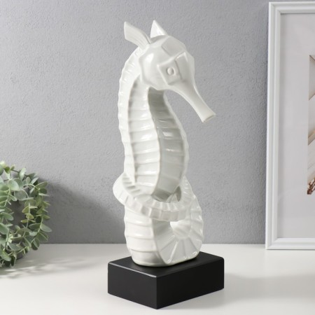 Souvenir Ceramics "Sea Horse" White 15x12.5x42.5 cm-1