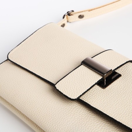 Bag-clate on magnet, long belt, white color-5