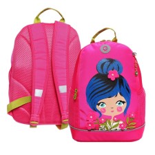 School backpack, 38 x 28 x 18 cm, Grizzly, ergonomic back, pink