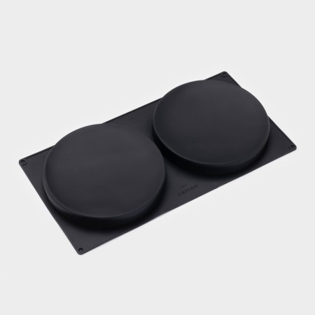 Baking uniform “Biscotto”, silicone, 42.5 × 23.5 × 3 cm, 2 cells (D = 20 cm), black color-3