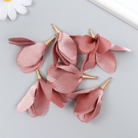 Decor for creativity textiles "Bun, the color of a dusty rose" set 6 pcs 6 cm-2