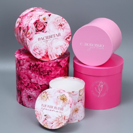 Set of hats 5 in 1, gift packaging, “flowers”, 13 x 14 - 19.5 x 22 cm-3