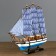 Ship "Chesma" three-masted blue-white paprusa, 34*7*32cm