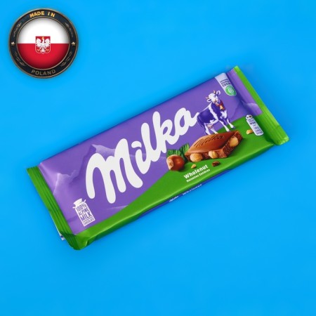 Milka chocolate tiles, with a solid hazelnut, 100 g
