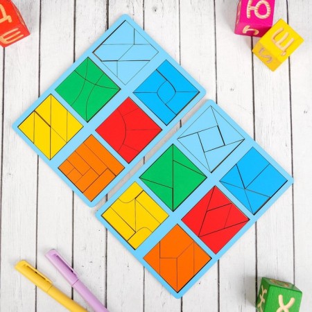 Set 2 tablet "Fold the square", level 3 (mini), Mix color-1