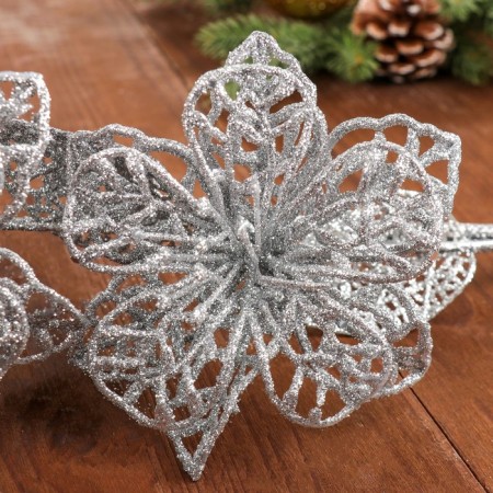 Artificial flowers "lily shine" 60x10 cm, silver-1