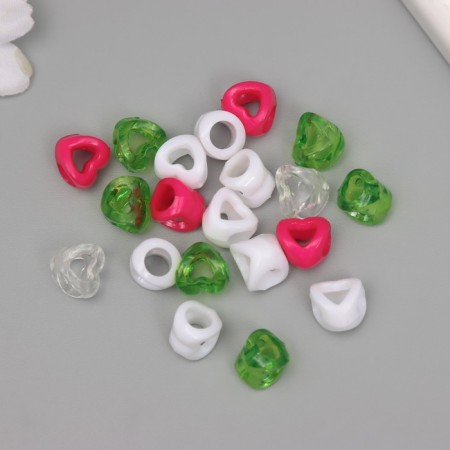 Beads for creativity plastic "Light Heart" Mix set 20 grams 0.9x0.9x0.9 cm