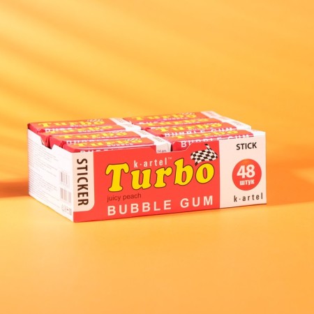 Chewing gum Turbo with a taste of a peach with a sticker, 14 g-2