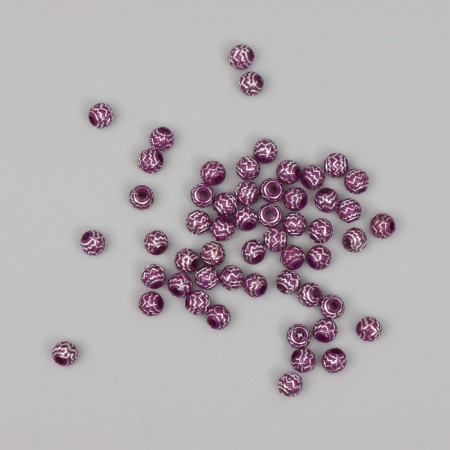 Beads for creativity plastic "Sing-zag" burgundy-silver set 20 GP0.6x0.6 cm-1