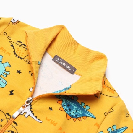 Sweatshirt for a boy, mustard color, height 92 cm-1