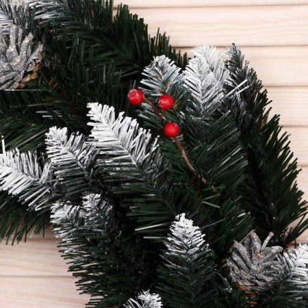 New Year's Wreath "Interior Snow White" bump silver + berry 50 cm-2