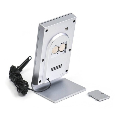 Clock - Electronic desktop an alarm clock with a weather station, 5.7 x 10.6 cm, 2 AG10-4