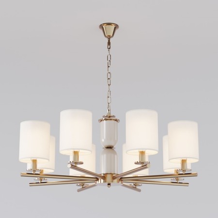 Ceiling Lamp Eurosvet Caprera 60146/8, E14, 8x40W, 820x820 mm, brass color
