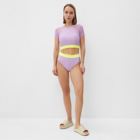 Separate Minaku women's swimsuit with closed shoulders, lilac color, size 48-1