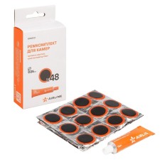 Ремкомплект для камер, заплатки круглые d=25 мм - 48 шт., клей-активатор 12мл ATRS101