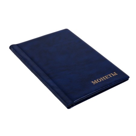 Album for coins 125 x 185 mm Calligrata "Combi" for 192 coins, 14 sheets, covering artificial leather, blue-6