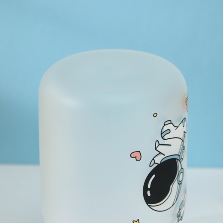 Water bottle “Cosmonauts”, 450 ml, 8.2 × 15 cm, mix, matte glass-9
