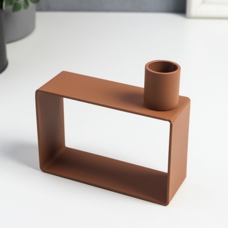 Summary Metal on 1 candle "Strict lines" candle d = 2 cm pink 10.2x4x11 cm-1