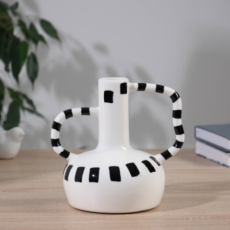VAZA Ceramics Table "Picasso" (manual painting) Grace's jug, 18x13 cm, black and white