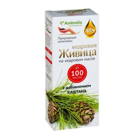 Cedar lifting in cedar oil with chestnut, from varicose veins, 100 ml