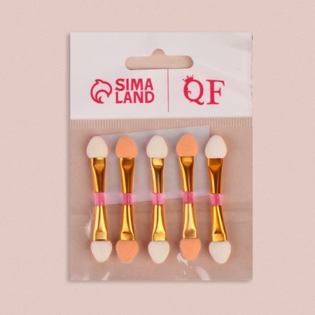 A set of applicators for shadows, bilateral, 5 pcs, 5.5 cm, pink/gold color-7