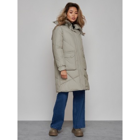 Coat insulated winter female, size 42, color light green-1