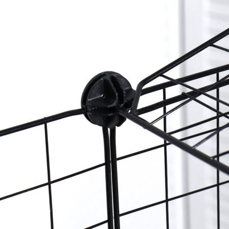 Coaters 24 sections with textile shelves, metal, black, 210 x 210 x 35 cm, (35 x 35) 96044-5