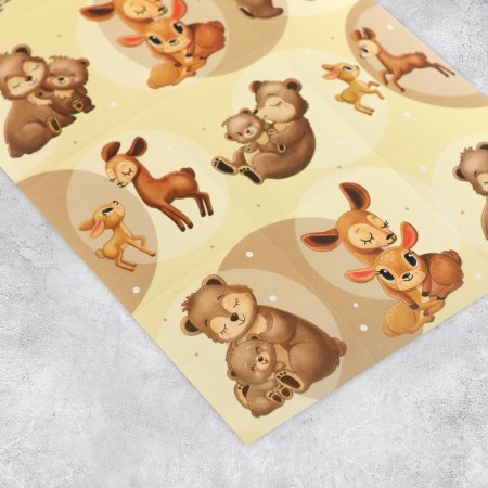 Paper stickers "Deer and Teddy Bear", with coloring on the back, 11 × 15.5 cm-1