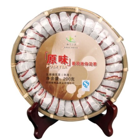 Chinese sustained tea "Shu puer. Hongyuan", 200 g, 2020, Yunnan