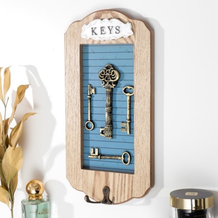 Decorative tree hooks "Four keys" Blue 29.5x4x15 cm
