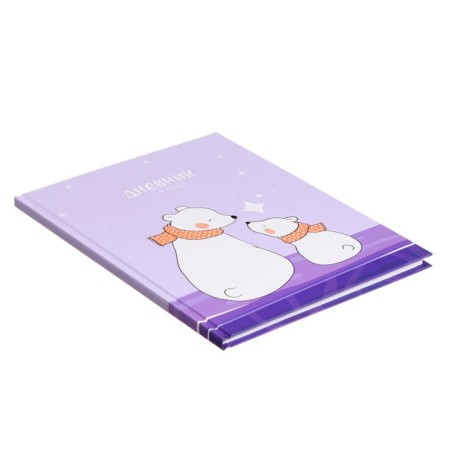 Diary for grades 1-4, "polar bears", solid cover 7BC, matte lamination, selective varnish, 48 sheets-1