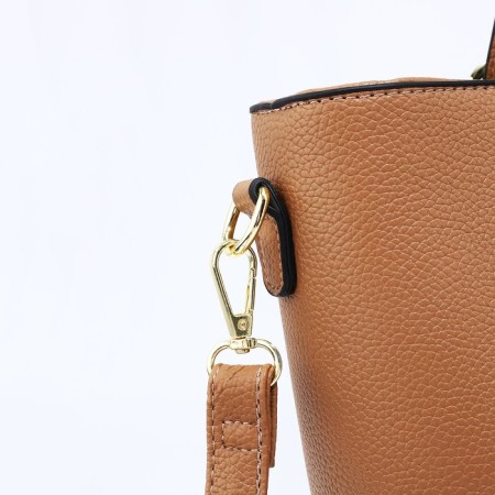 Zipper bag with lightning, the color is light brown-4