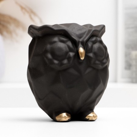 Pigger "Owl Origami" Black, 12x10x14cm