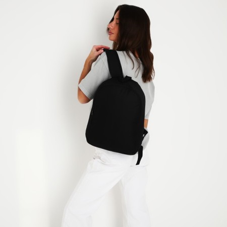 School textile backpack, with pockets, black color-7