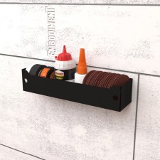 Металлическая полка 275x67 мм для хранения на перфорированной панели, черная