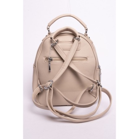 Women's backpack, eco -leather, ludor beige, 23x13x26 cm-2