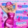 Carnival set "Party in Pink", dress, panama, glasses, rr 42-44