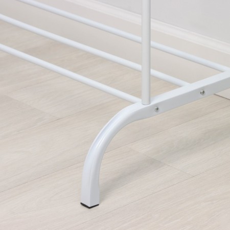 Double -hung -hung -floor metal for clothes, with a shelf, 110 × 62 × 150 cm, white color-2