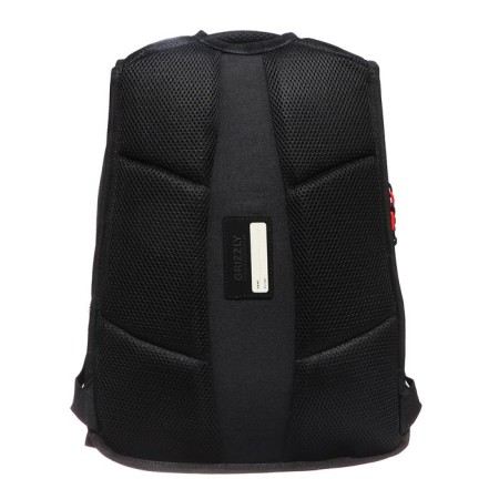 Youth backpack 42 x 31 x 22 cm, Grizzly, ergonomic back, laptop compartment, black/red-5