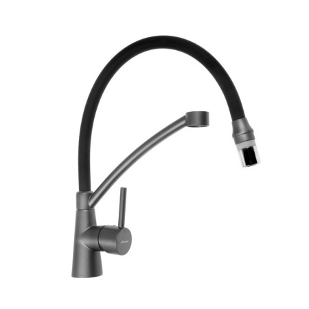 Accoona A4890TF-2 kitchen mixer, single-leaf, silicone spout, black, graphite-1
