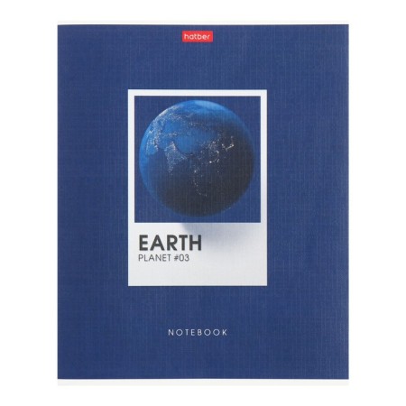 Notebook 96 sheets, ruler, "planet parade", covered cardboard, matte lamination, embossing, block 65g/m2, mix-3