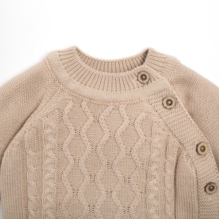 Knitted crumb set "Cute" growth 86-92 cm, beige color-1