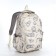 School backpack from textiles with a zipper, 4 pockets, beige color